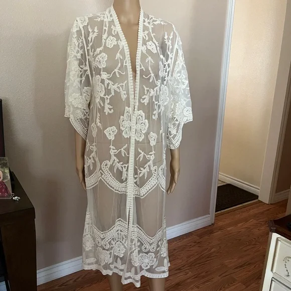 Polagram – Boot Barn - Women's Long Lace Kimono – L/XL - Picture 1 of 6